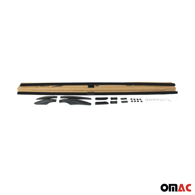 Barre portatutto lunghe per VW Multivan T7 2022-2025 L2 in alluminio nero, 2 pezzi