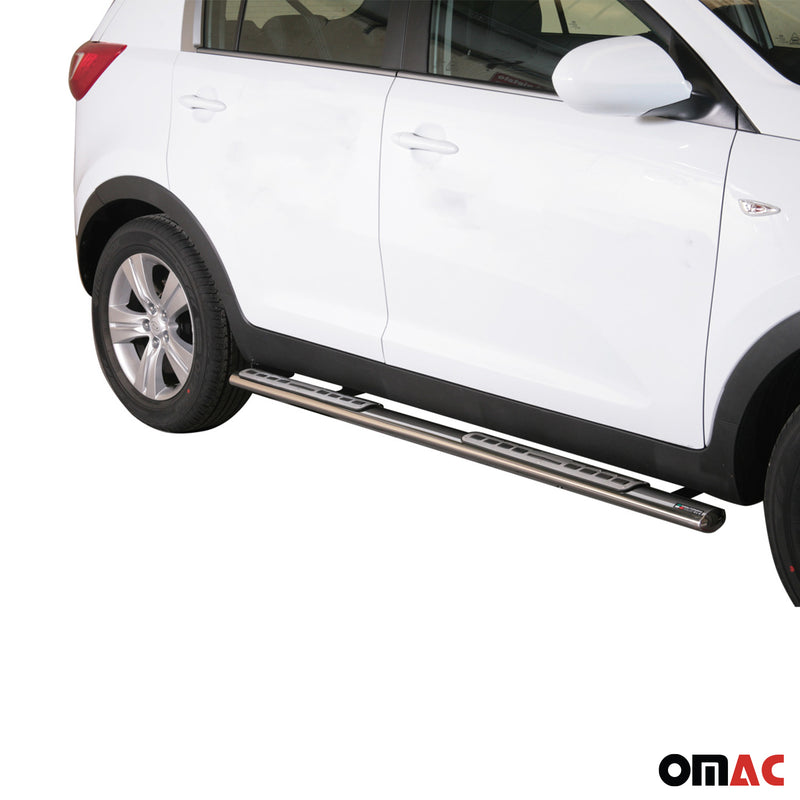Minigonne laterali in acciaio inossidabile per Kia Sportage 2010-2015 Argento