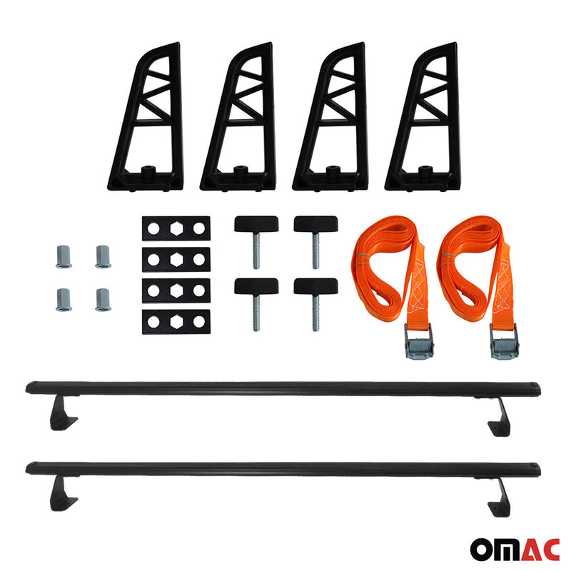 Set 2 barre portatutto + portascala per Ford Transit Courier 2014-2023 Nero