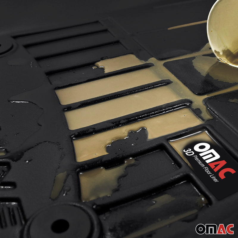 Set di tappetini e vaschetta per bagagliaio OMAC per Toyota Auris 2012-2018, gomma nera, 4 pezzi