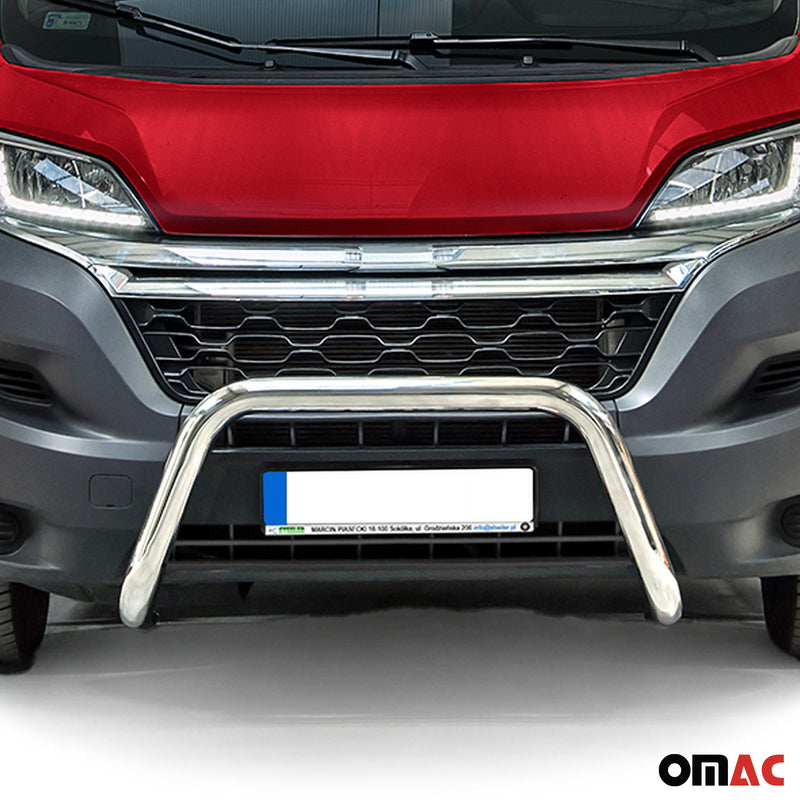 Barra di protezione anteriore per Citroen Jumper 2006-2016 con ABE acciaio argento 