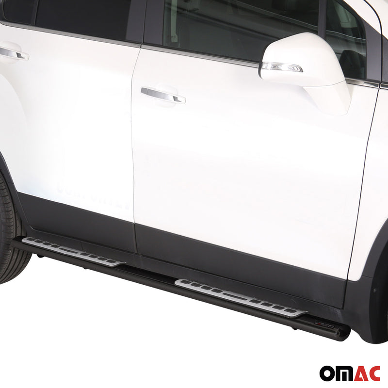 Minigonne laterali in acciaio inox per Chevrolet Trax 2013-2016 Nero