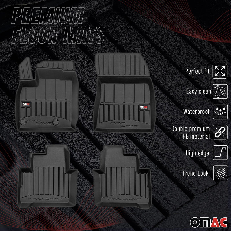 Tappetini Nissan Qashqai 2021-2025 in TPE nero, 4 pezzi