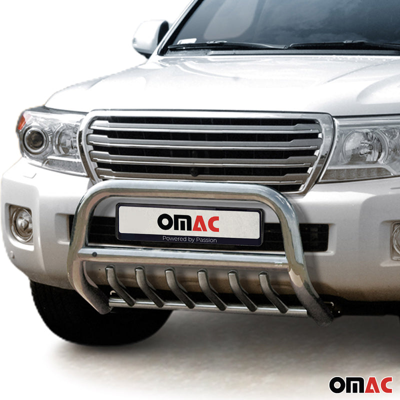Protezione anteriore per Toyota Land Cruiser V8 2012-16 ABE acciaio argento 