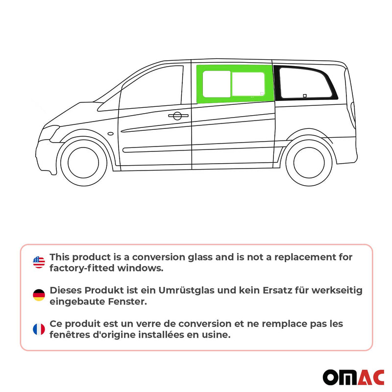 Finestrino laterale scorrevole per Mercedes Vito W639 2003-14 anteriore sinistro L1 L2 L3
