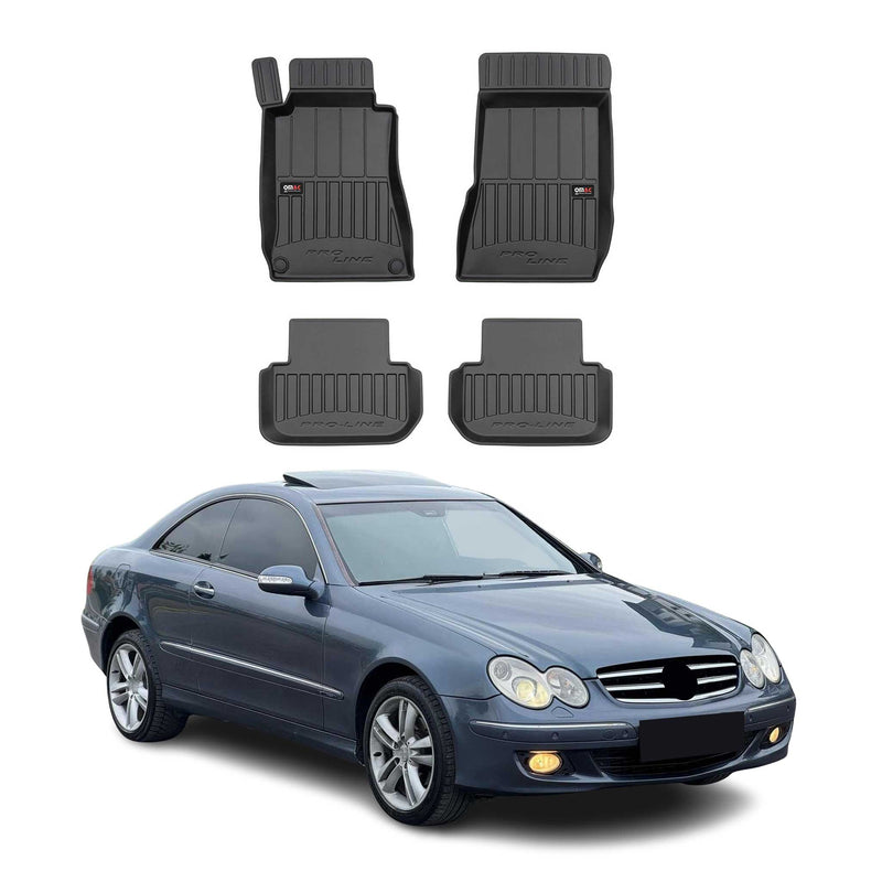 Tappetini Mercedes CLK C209 A209 2002-2010 in TPE nero, 4 pezzi