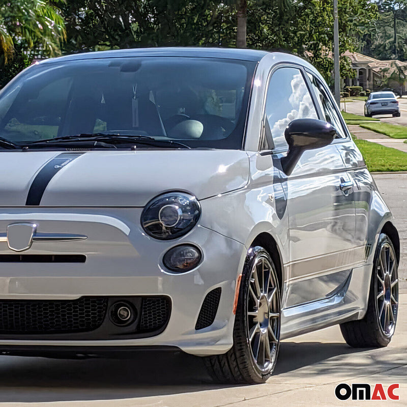 Calotte specchietti retrovisori per Fiat 500 2007-2025 in fibra di carbonio nero 2 pezzi