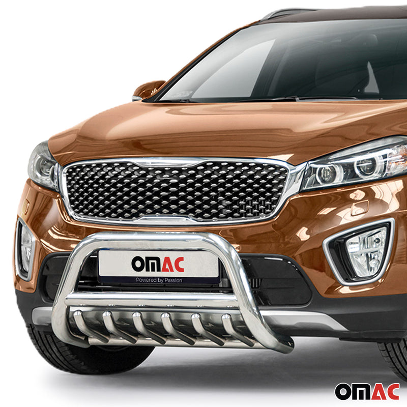 Barra di protezione anteriore per Kia Sorento 2015-2018 con ABE in acciaio argento 
