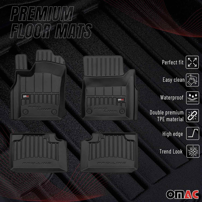 Tappetini in gomma OMAC per Jeep Grand Cherokee 2013-2015, neri, di alta qualità, 4 pezzi