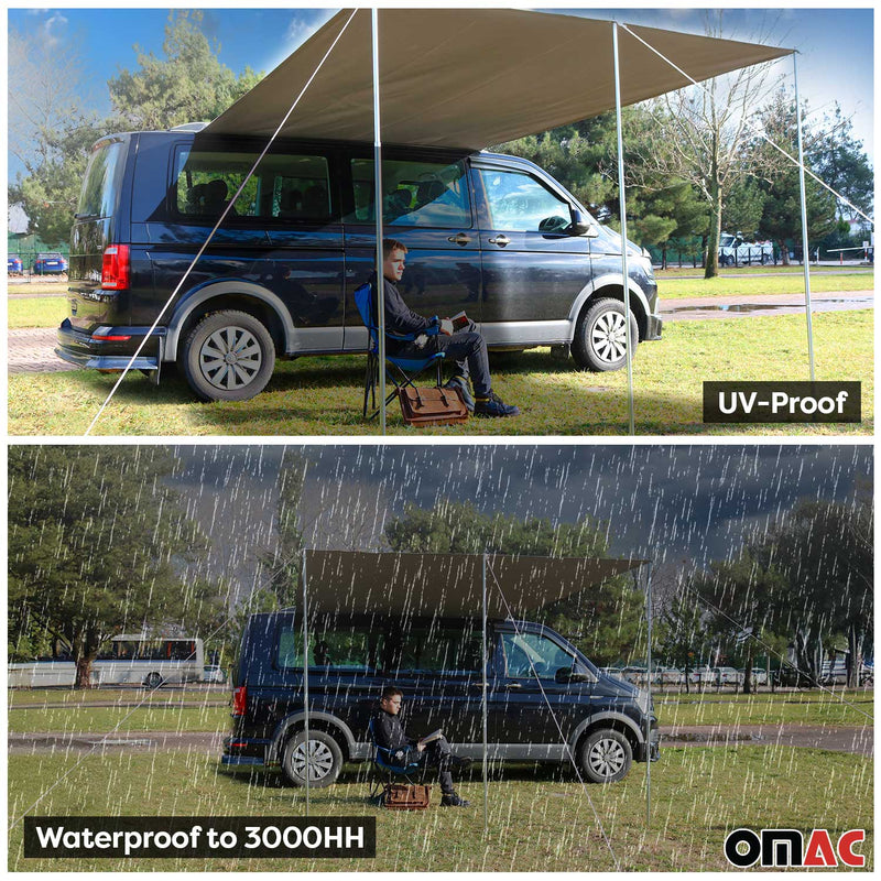 Sonnensegel Kederschiene & Markise Vorzelt Satz für VW T5 T6 ab 2003 L2 Silber