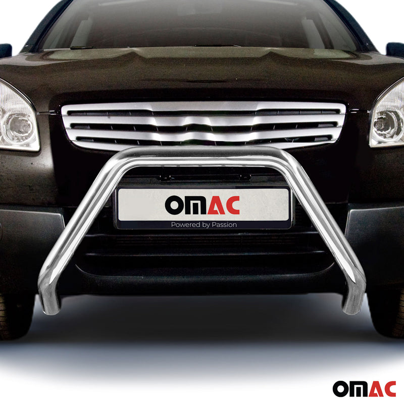 Protezione anteriore per Nissan Qashqai 2007-2010 con ABE acciaio argento 