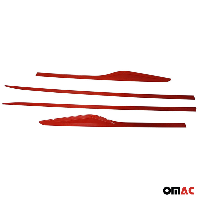 Striscia di protezione per portiera laterale per Renault Clio 2012-2019 in acciaio inox rosso 4x 
