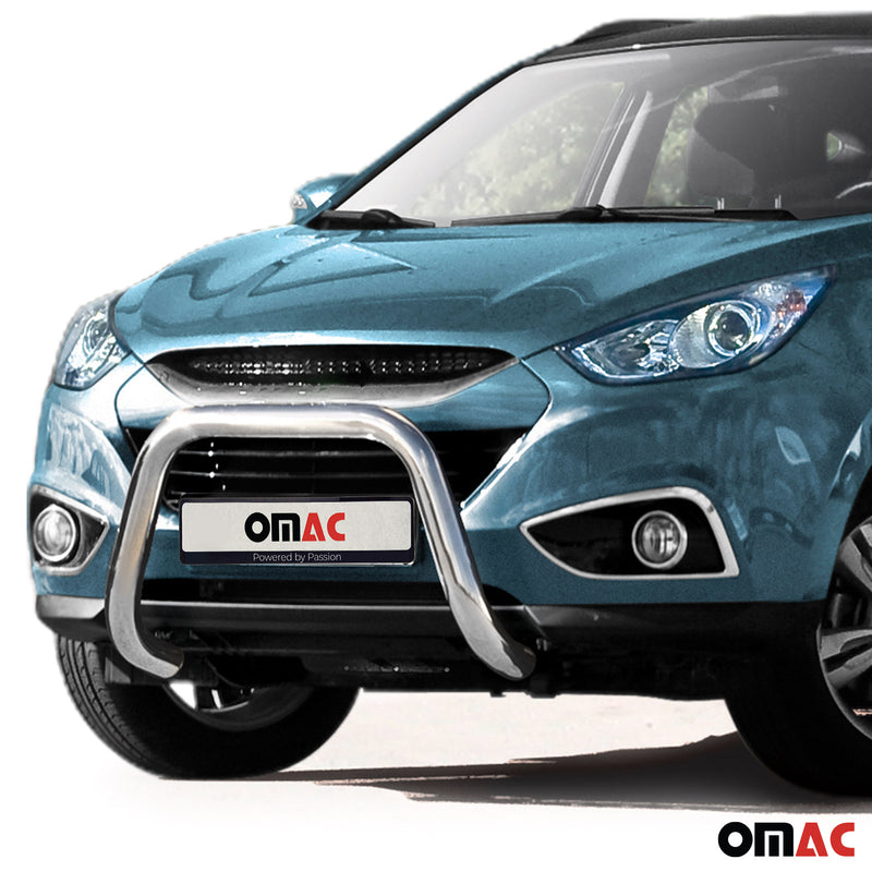 Protezione anteriore per Hyundai ix35 2010-2015 con bull bar ABE argento 