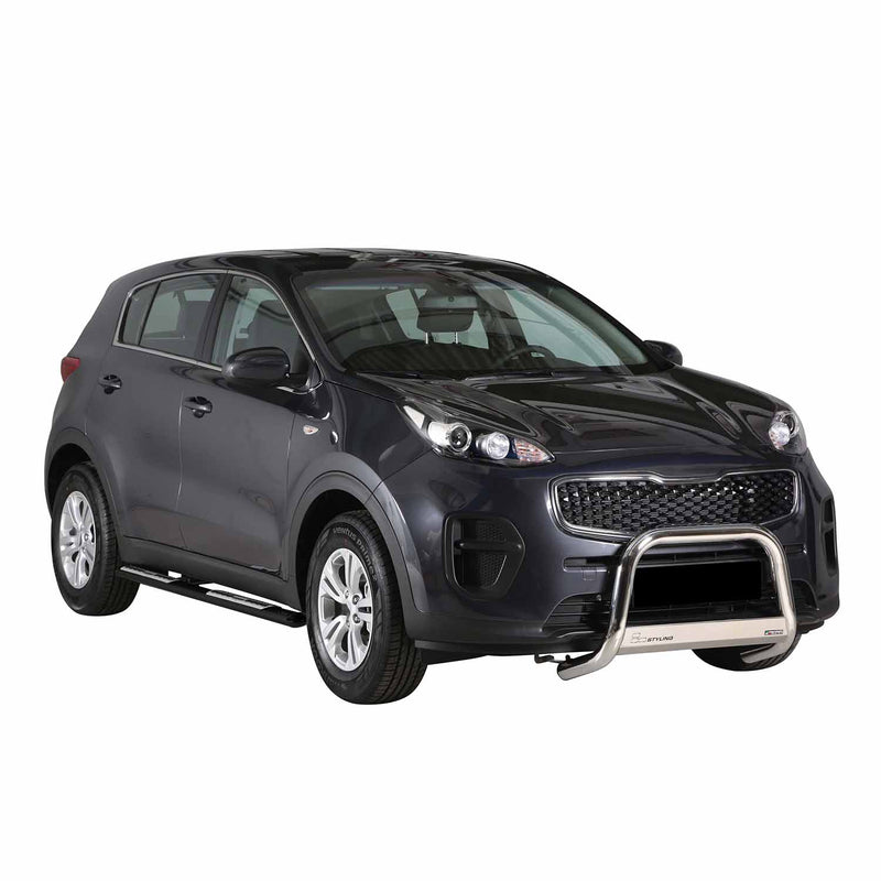 Minigonne laterali in acciaio inox per Kia Sportage 2016-2018 Nero