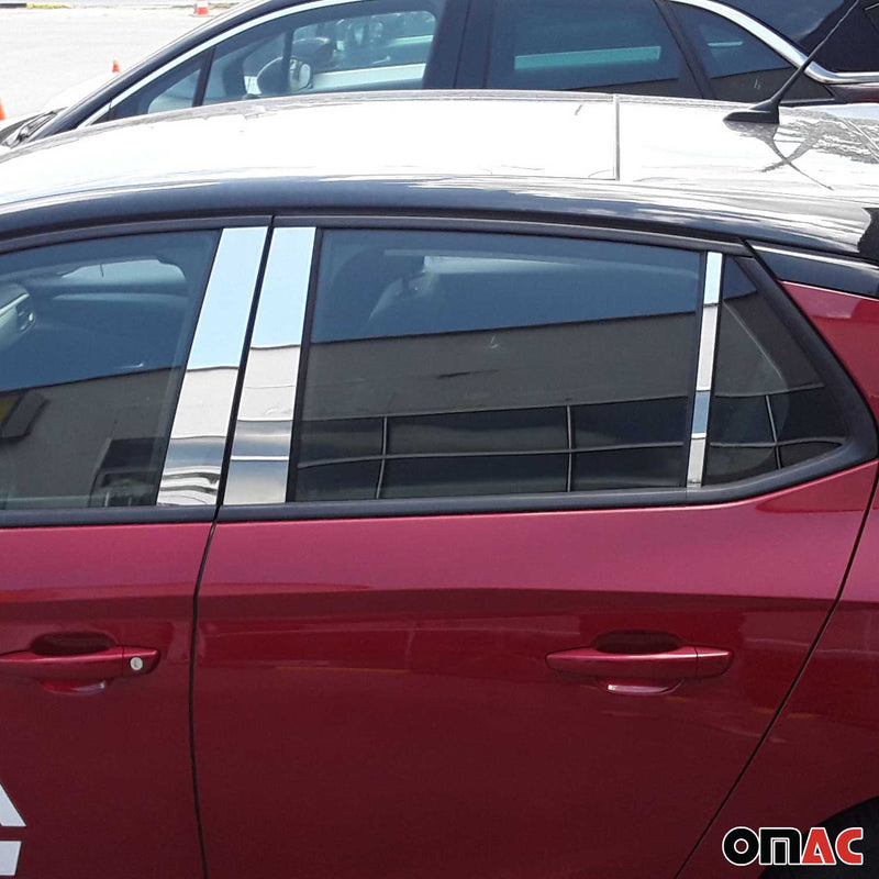 Rivestimento del montante della porta del montante B per Opel Corsa F 2019-2025 in acciaio inox argento, 6 pezzi
