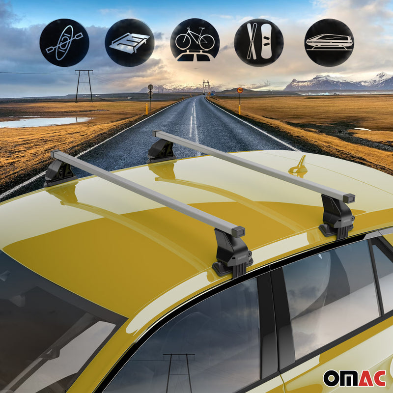 Portapacchi da tetto in acciaio Menabo per Opel Corsa F 2019-2025, acciaio argento, 2x