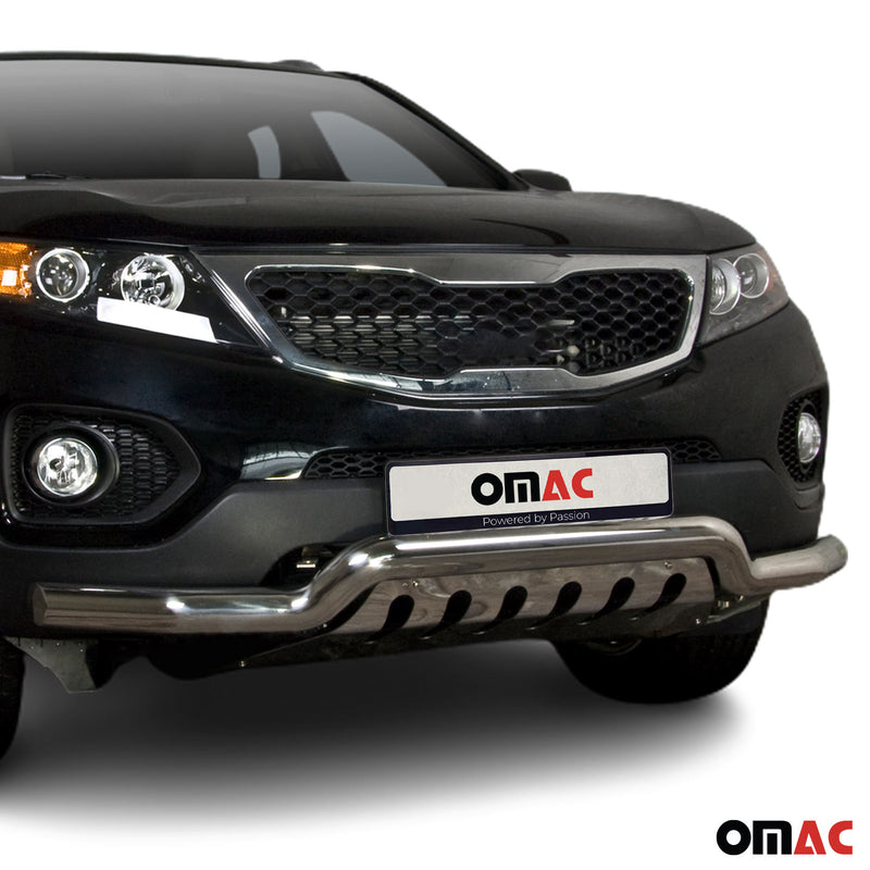 Barra di protezione anteriore in acciaio inox per Kia Sorento 2010-2012 con bull bar ABE argento 