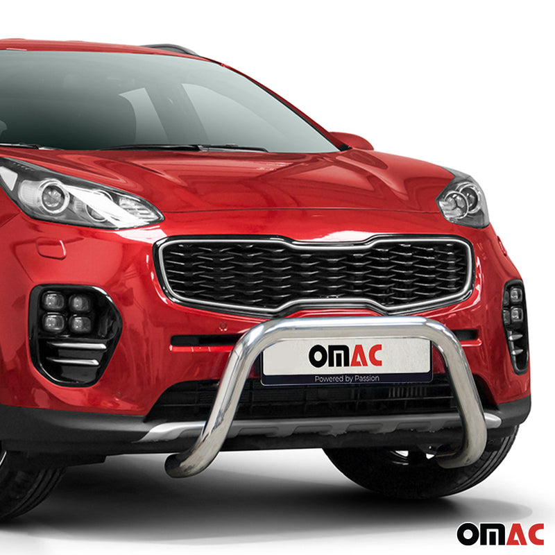 Protezione anteriore per Kia Sportage 2015-2018 con bull bar ABE argento 