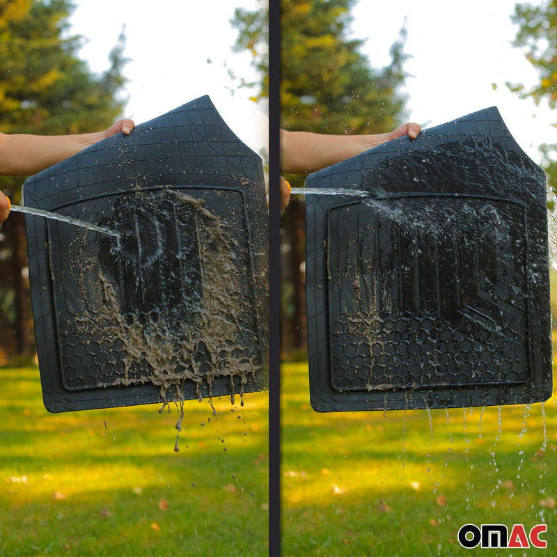 OMAC Universal Fußmatten Gummimatten Einstellbar 3D Matte für Auto Schwarz 5tlg