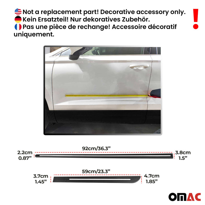 Striscia laterale per porta, strisce di protezione per porta per Fiat Linea ABS Cromo Nero 4x 