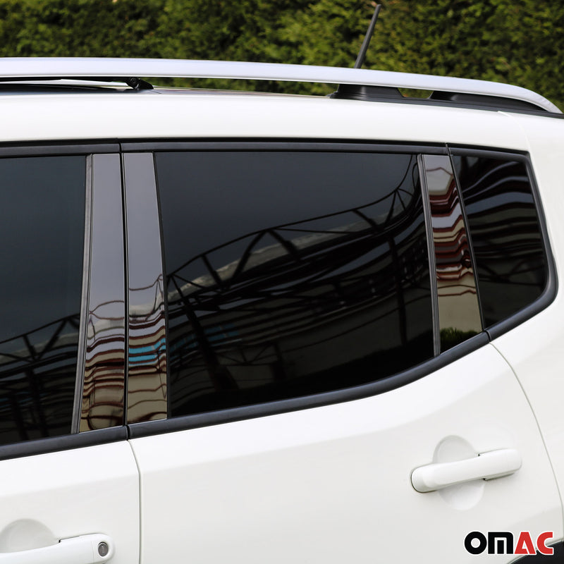 Rivestimento del montante della porta del montante B per Jeep Renegade 2014-2021 in acciaio inossidabile scuro, 6 pezzi