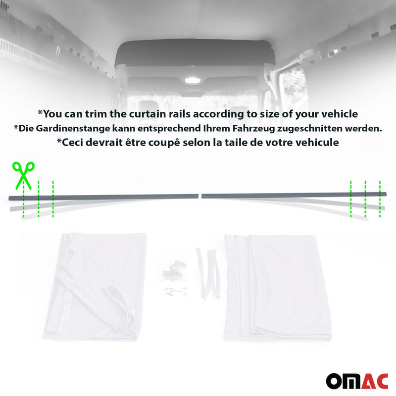 Tendine parasole per portellone posteriore per Opel Movano H2 blu, 2 pezzi