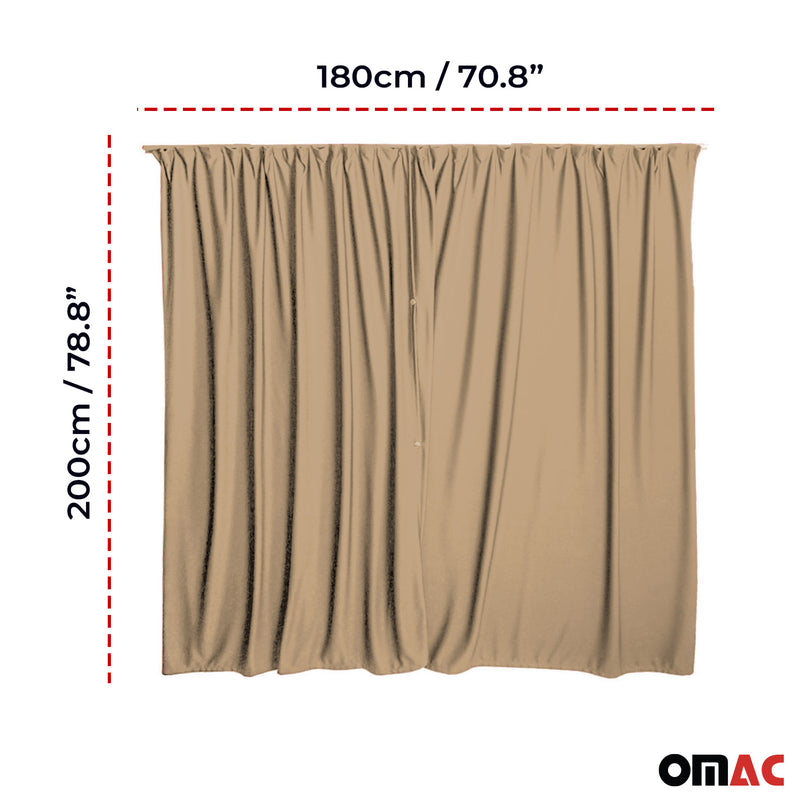 Tendine parasole per portellone posteriore per VW Grand California H3 Beige 2 pezzi