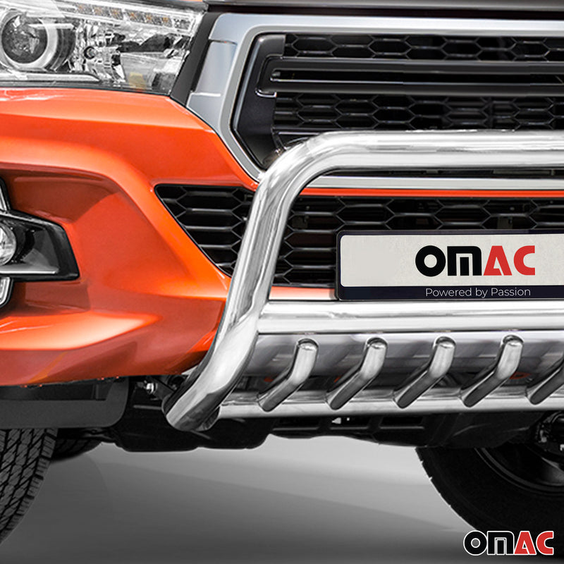 Protezione anteriore per Toyota Hilux 2018-2025 con ABE acciaio argento 