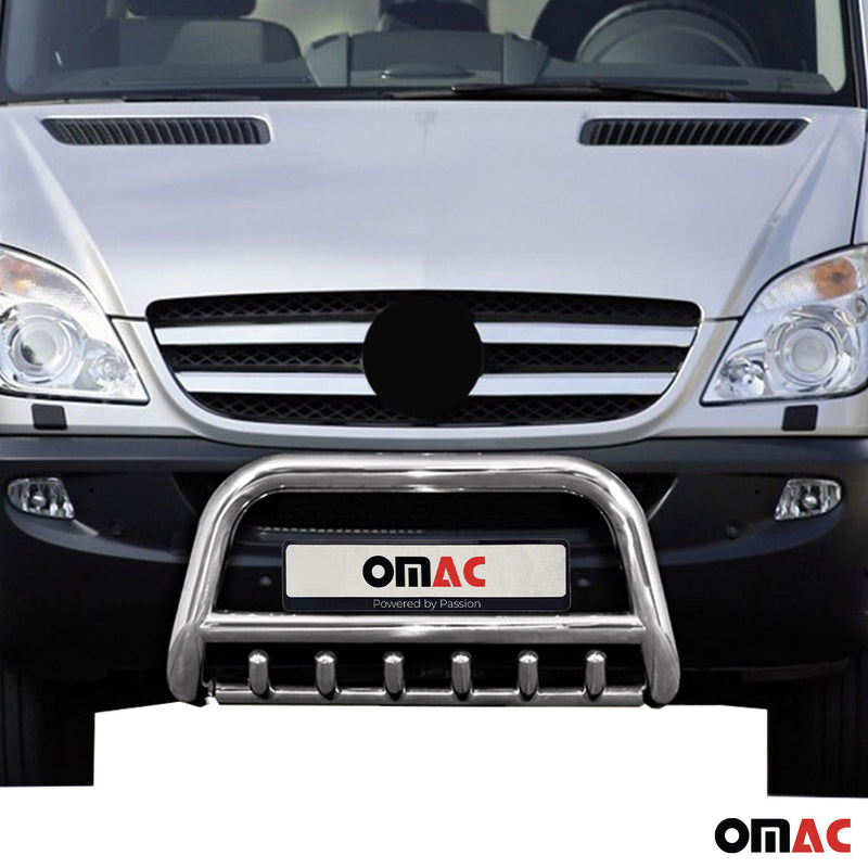 Protezione anteriore per Mercedes Sprinter 2006-2013 con ABE acciaio argento 