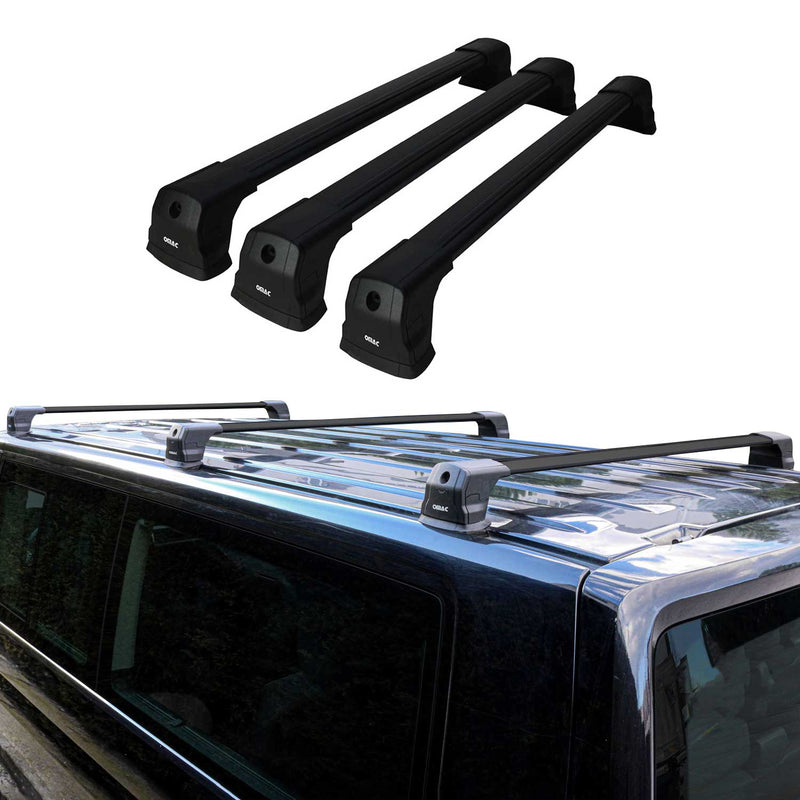 Dachträger Gepäckträger für VW T5 T6 2003-2024 Grundträger Aluminium Schwarz 3x