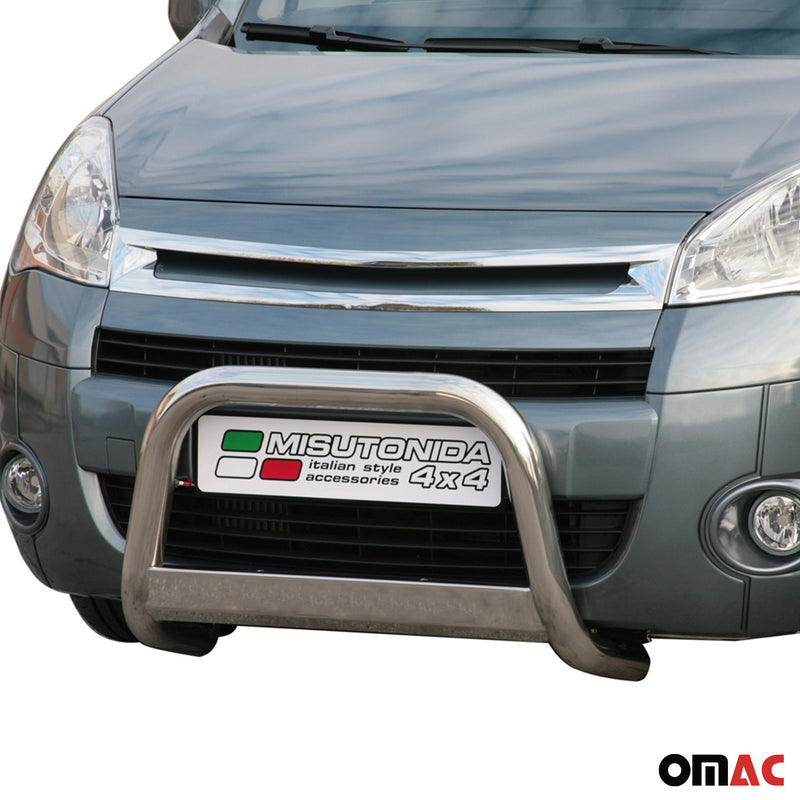 Barra di protezione anteriore per Citroen Berlingo 2008-2014 ø63mm acciaio argento 