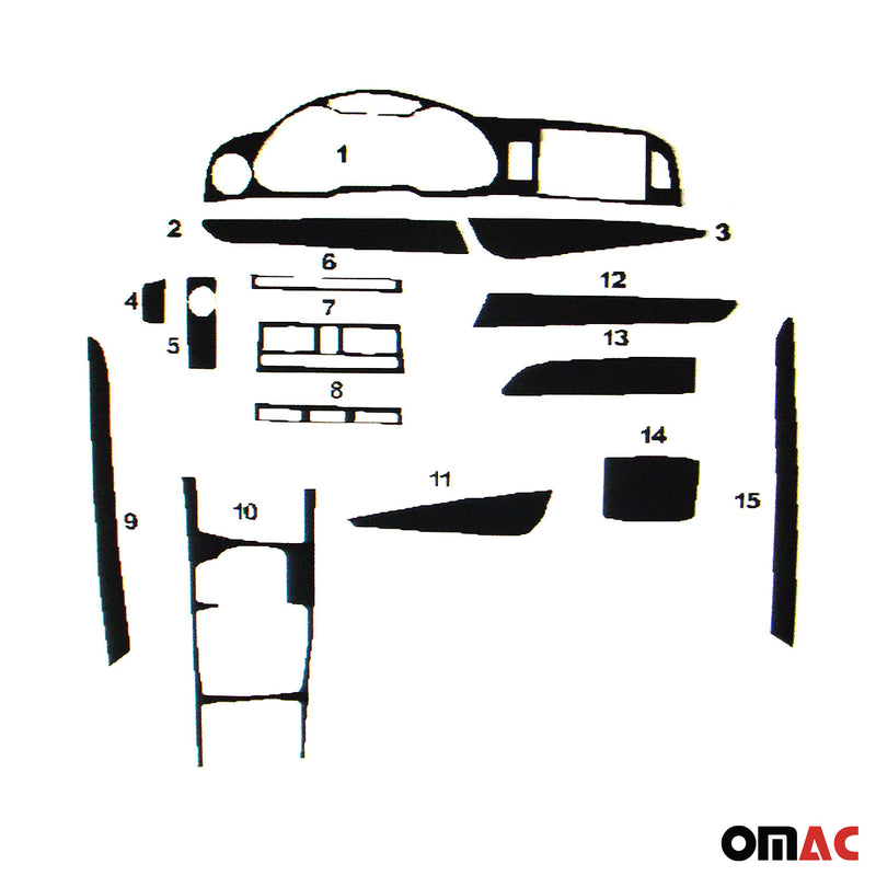 Decorazione interna abitacolo per Audi A6 Limo Alload Avant C6 2004-2011 Piano Black