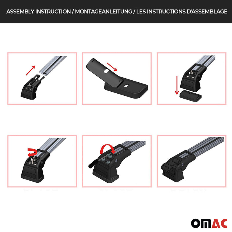 Base portapacchi in alluminio per Kia Soul 2020-2022 Grigio 2x 
