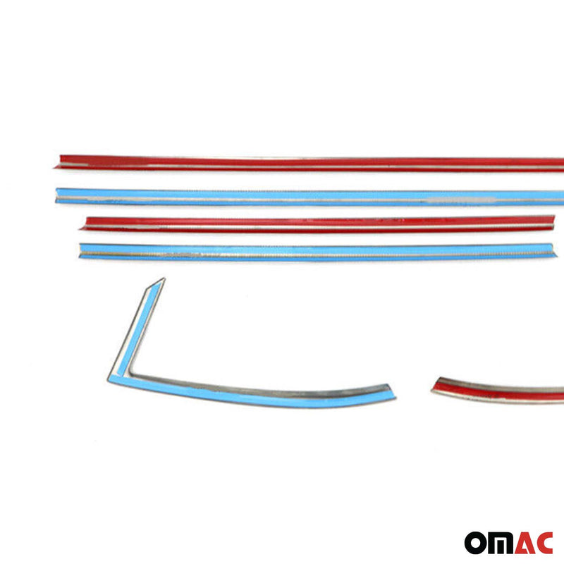 Listelli decorativi per finestrini Opel Astra K hatchback in acciaio inox scuro, 8 pezzi 