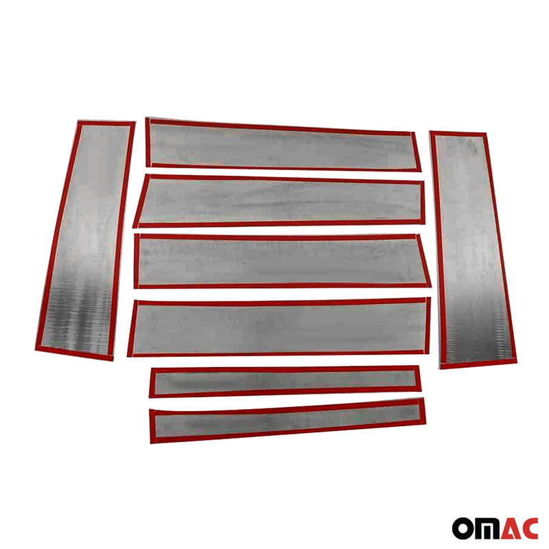 Rivestimento montante porta montante B per Fiat Doblo 2010-2021 in acciaio inox scuro, 8 pezzi