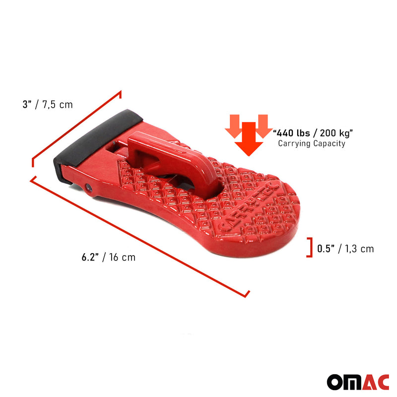 Poggiapiedi pieghevole per pedale portiera auto per VW Multivan T7 in alluminio rosso 1 pz.