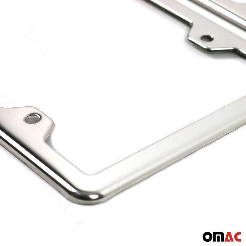 Set porta targa in acciaio inox cromato modello USA 2x