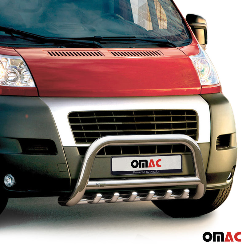 Protezione anteriore per Fiat Ducato 2006-2016 acciaio argento con ABE