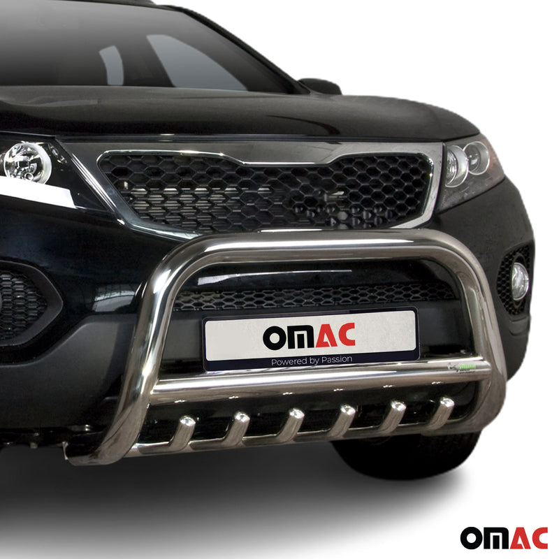 Barra di protezione anteriore in acciaio inox per Kia Sorento 2010-2012 ABE Silver Protection 