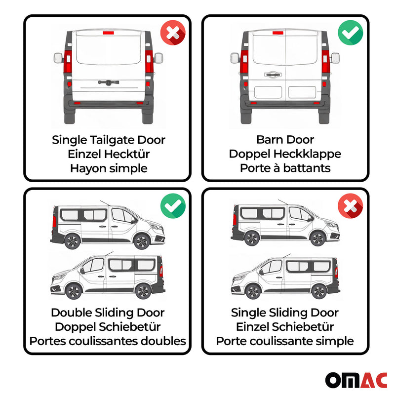 Tendina parasole per Fiat Ducato 2006-2025 porta posteriore lunga doppia nera 6x