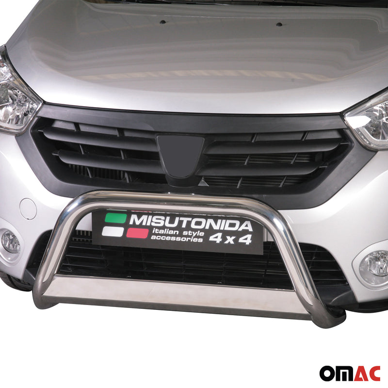 Protezione anteriore per Dacia Dokker 2012-2017 ø63mm acciaio argento 