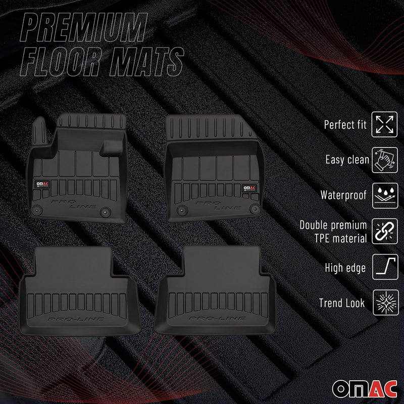 Tappetini in TPE nero per Citroen C5 Limo Break 2008-2017, 4 pezzi