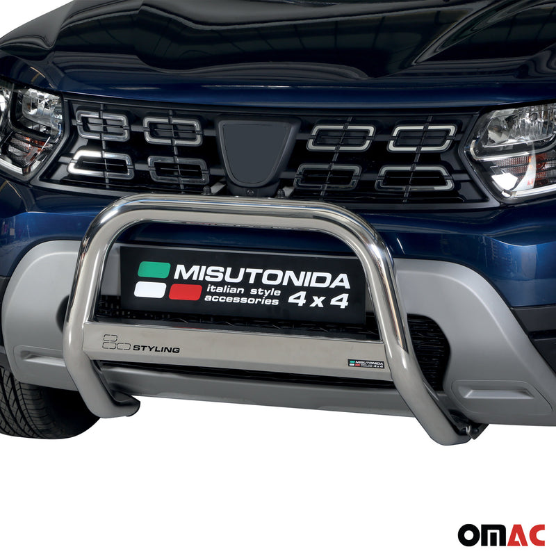 Protezione anteriore per Dacia Duster 2018-2020 ø63mm acciaio argento 