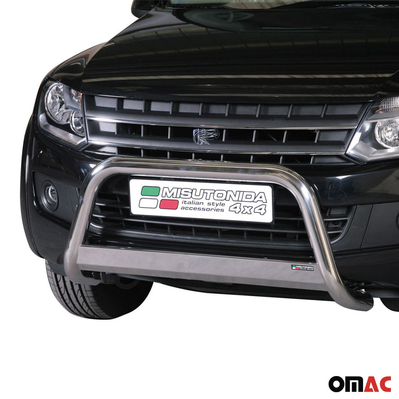 Protezione anteriore in acciaio inox per VW Amarok 2010-2021 grigio Ø 63 mm