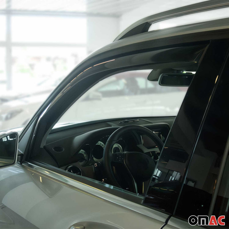 Deflettore antivento e antipioggia per Mercedes GLK 2008-2015 in acrilico scuro, 2 pezzi