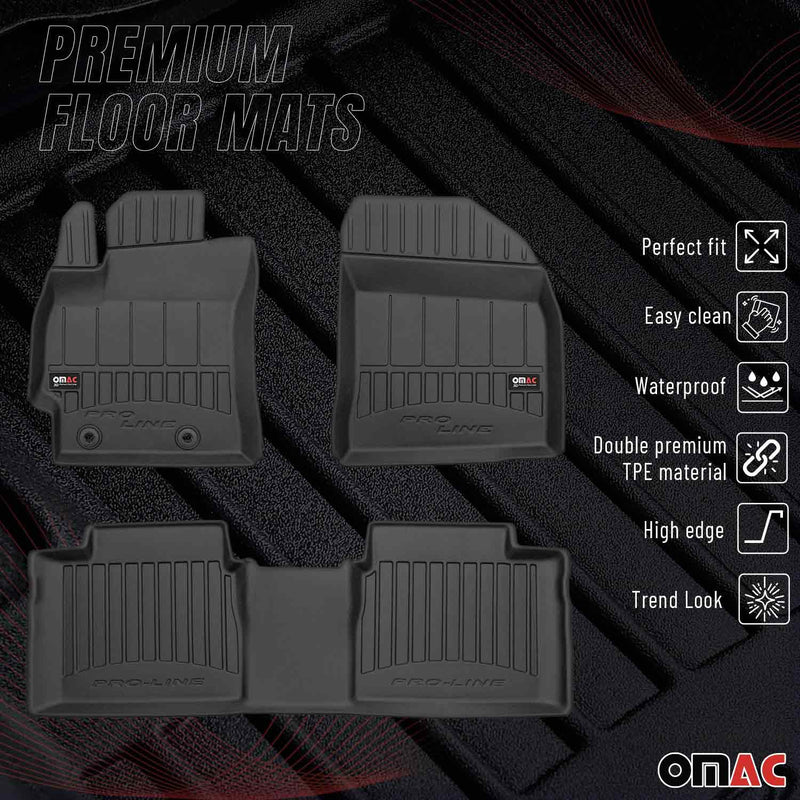 Tappetini in TPE neri per Toyota Corolla Estate Limo 2012-2018, 3 pezzi