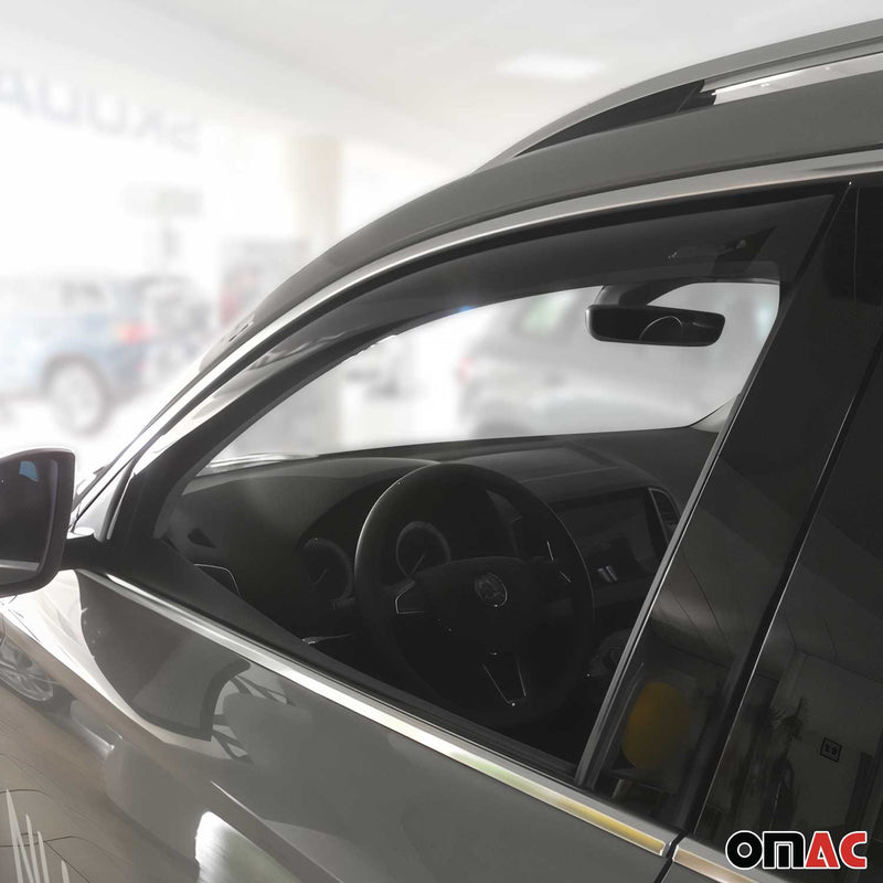 Deflettore antivento e antipioggia per Seat Ateca 2016-2020 5 porte in acrilico scuro, 2 pezzi