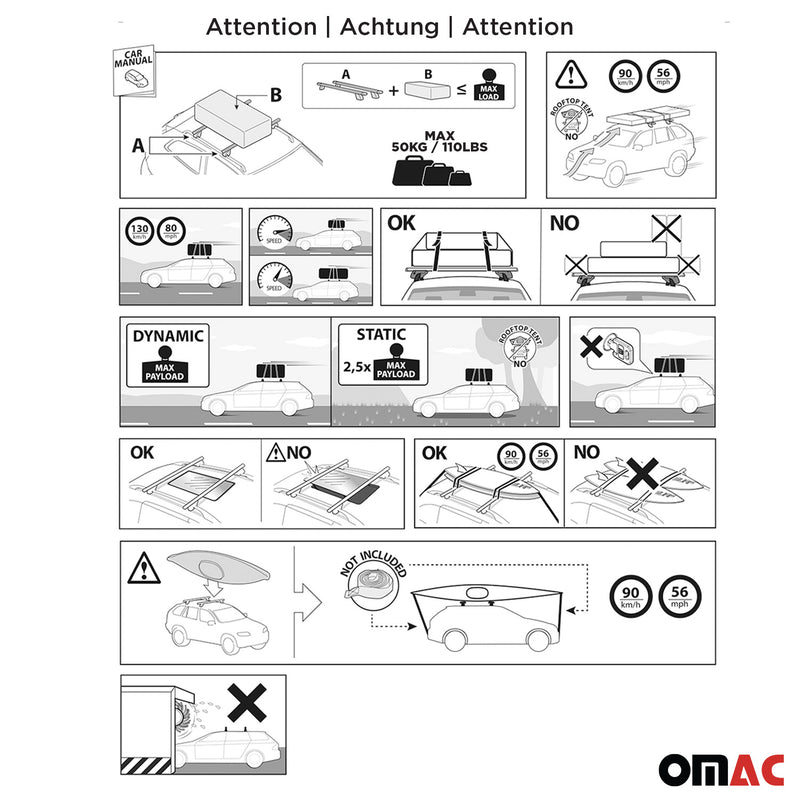 Base portapacchi Jeep Avenger Menabo 2023-2025 ABE alluminio nero 2x