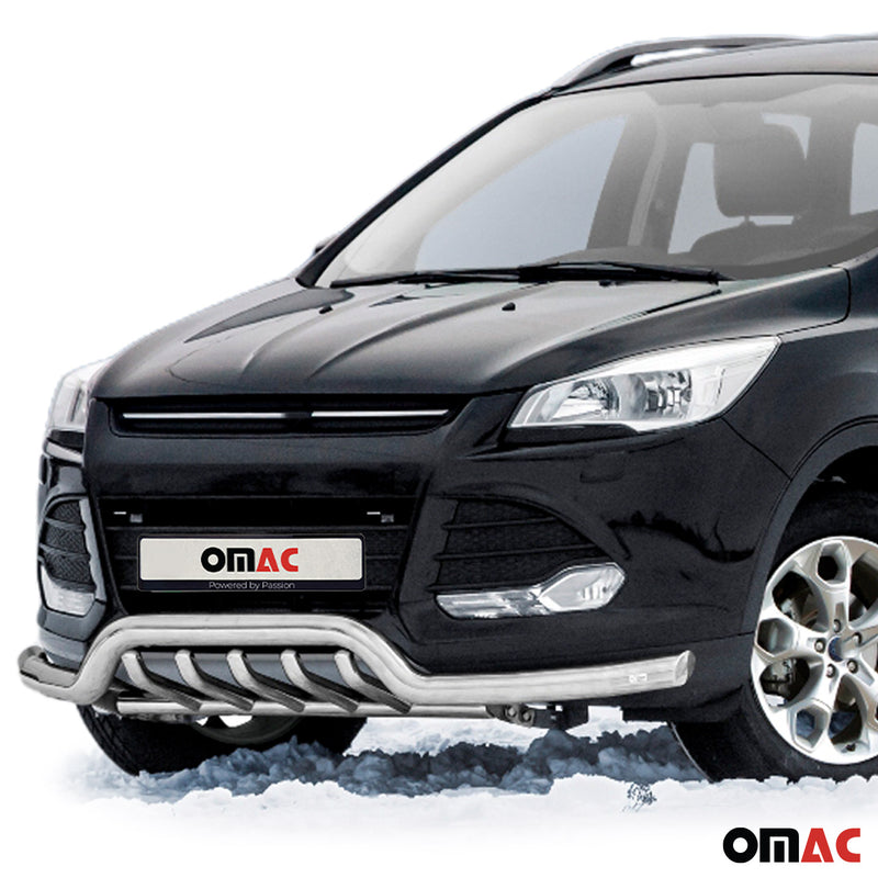 Barra di protezione anteriore per Ford Kuga 2012-2017 con ABE in acciaio argento 