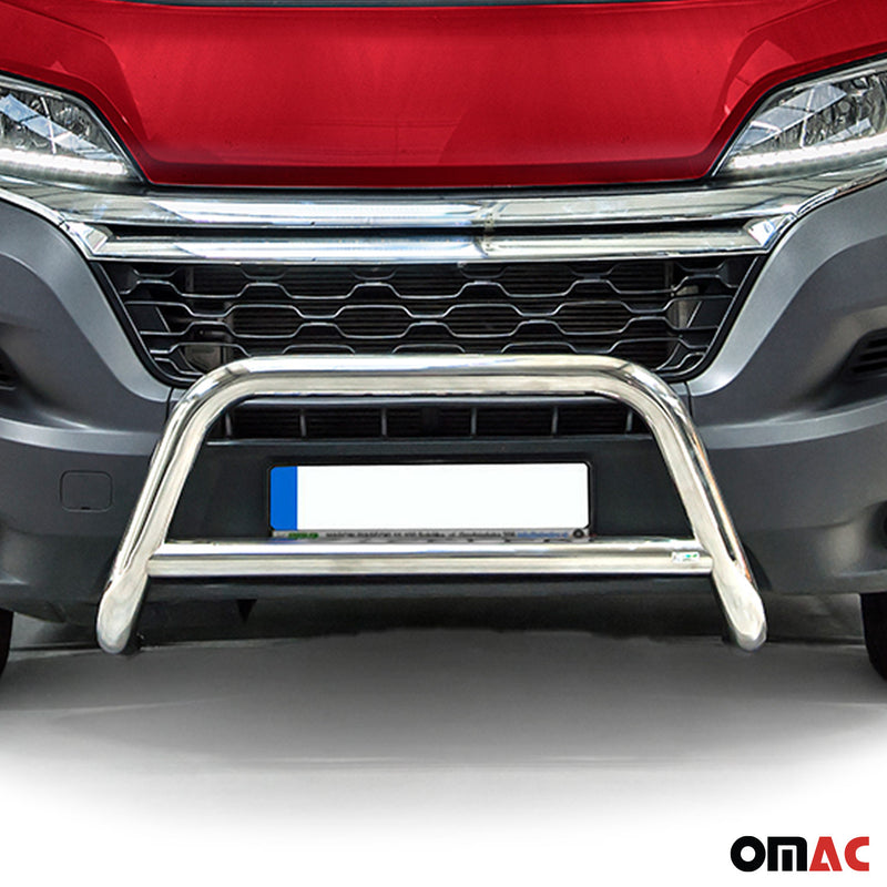 Protezione anteriore per Citroen Jumper 2006-2016 acciaio argento con ABE 